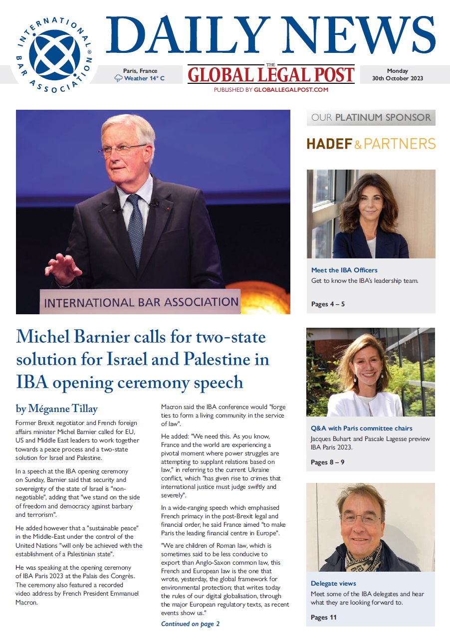 IBA Daily News, Monday 30 October 2023